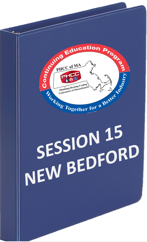 SESSION 15 - NEW BEDFORD - CONTINUING EDUCATION - JANUARY 6th - PLUMBERS SUPPLY