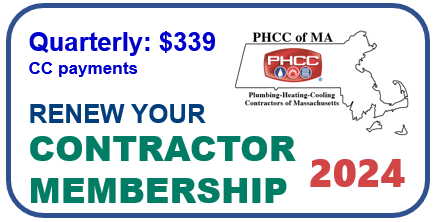 PHCC of MA Contractor Membership Dues Renewal 2024 - Quarterly Payments