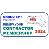 PHCC of MA Contractor Membership Dues Renewal 2024 - Monthly Payments